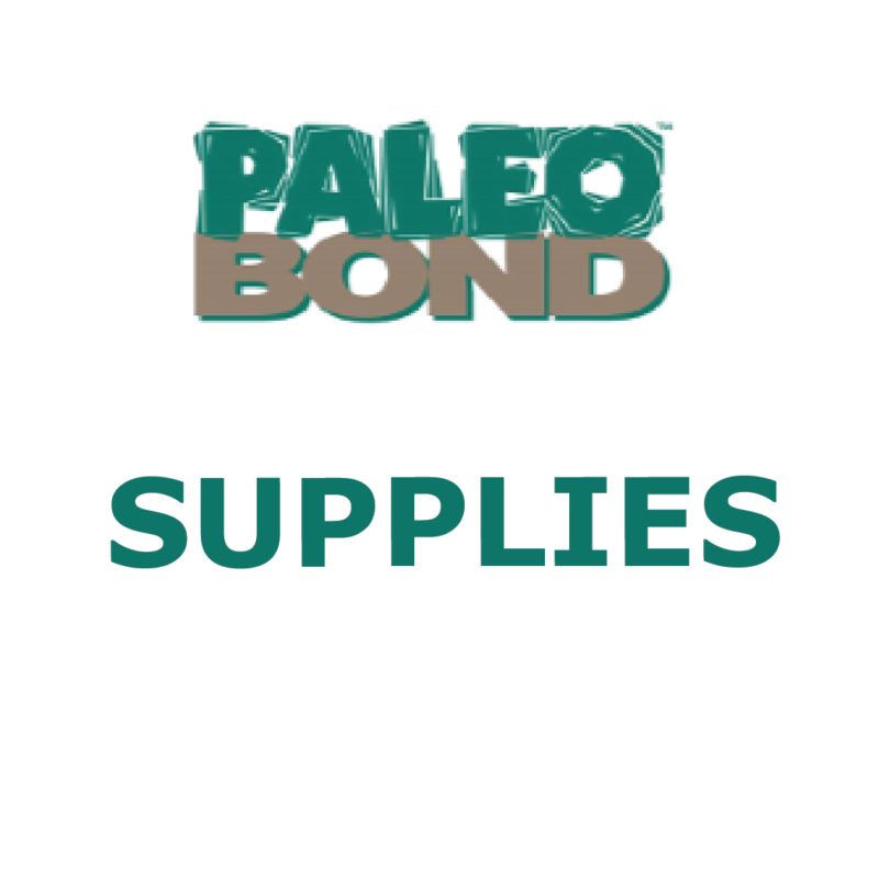 Logo with "Paleo Bond Supplies" text in green and brown hues.